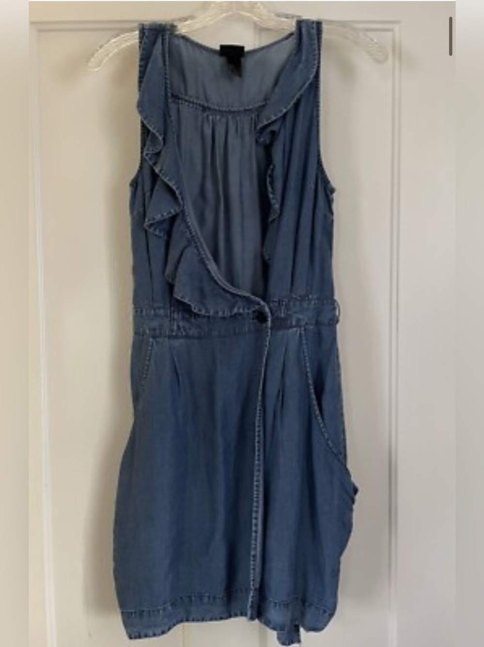 H&M Blue Sleeveless Ruffle Wrap Mini Dress